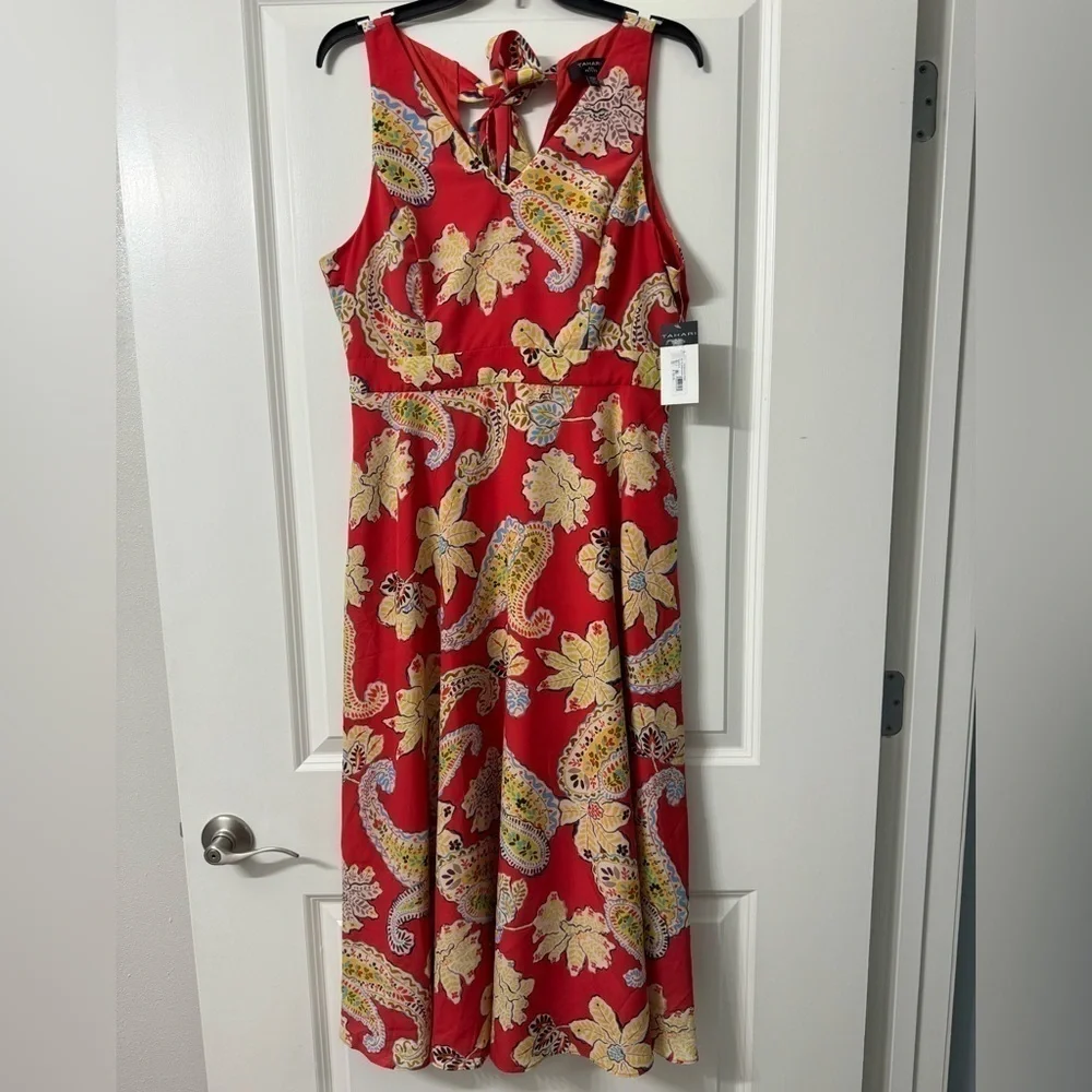 Tahari midi tie back grenadine 10 NWT - Picture 1 of 10
